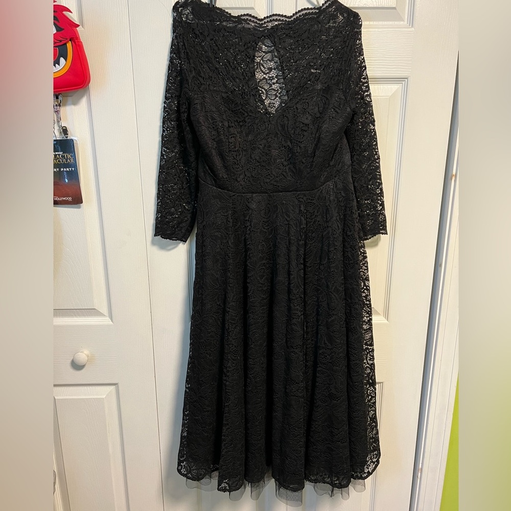BNWT Torrid Black Lace Illusion Midi Dress Size 16